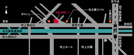 地図：MOM&POP 名古屋店